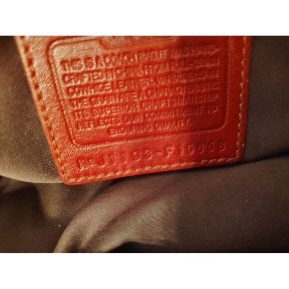 Vintage Coach Red Leather Shoulder Bag Embosses Stitching Inside Snap Pouch READ - Picture 12 of 13
